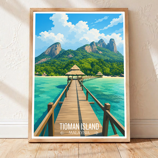 Tioman Island - Malaysia - Travel Wall Art Deco Poster Print - Art Print - Travel Art Poster
