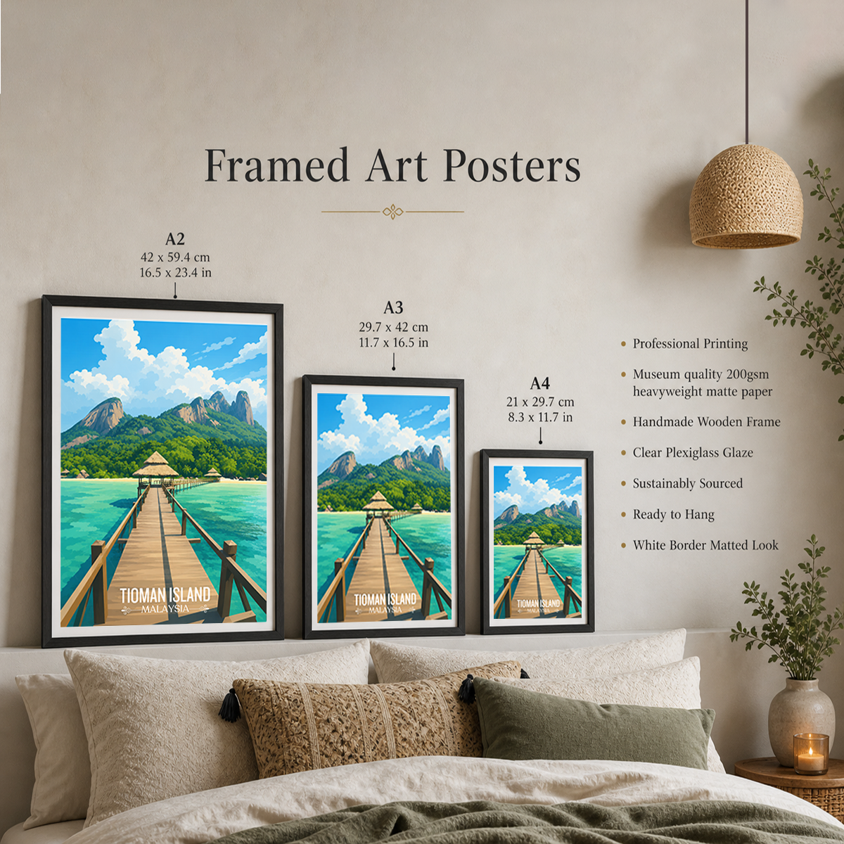 Tioman Island - Malaysia - Travel Wall Art Deco Poster Print - Art Print - Travel Art Poster