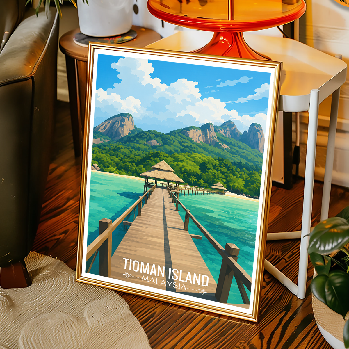 Tioman Island - Malaysia - Travel Wall Art Deco Poster Print - Art Print - Travel Art Poster