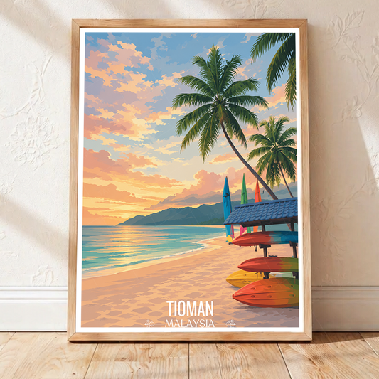 Tioman - Malaysia - Travel Wall Art Deco Poster Print - Art Print - Travel Art Poster