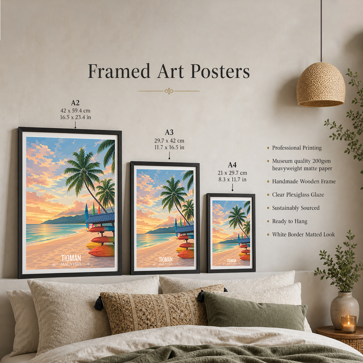Tioman - Malaysia - Travel Wall Art Deco Poster Print - Art Print - Travel Art Poster