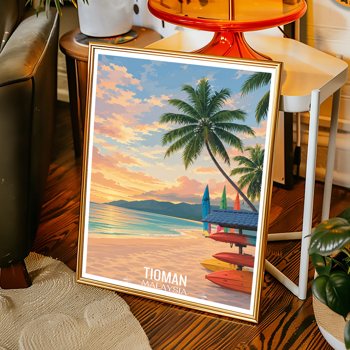 Tioman - Malaysia - Travel Wall Art Deco Poster Print - Art Print - Travel Art Poster