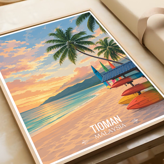 Tioman - Malaysia - Travel Wall Art Deco Poster Print - Art Print - Travel Art Poster