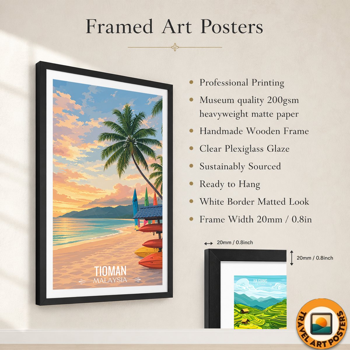 Tioman - Malaysia - Travel Wall Art Deco Poster Print - Art Print - Travel Art Poster