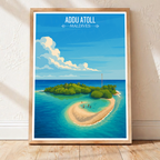 Addu Atoll - The Maldives - Travel Wall Art Resort Poster Print - Art Print - Travel Art Poster