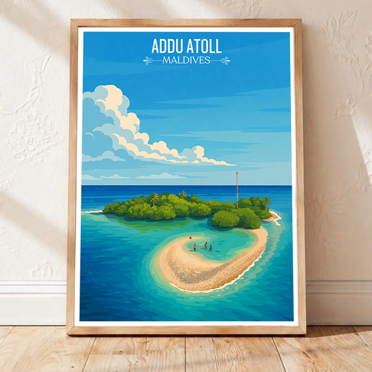 Addu Atoll - The Maldives - Travel Wall Art Resort Poster Print - Art Print - Travel Art Poster