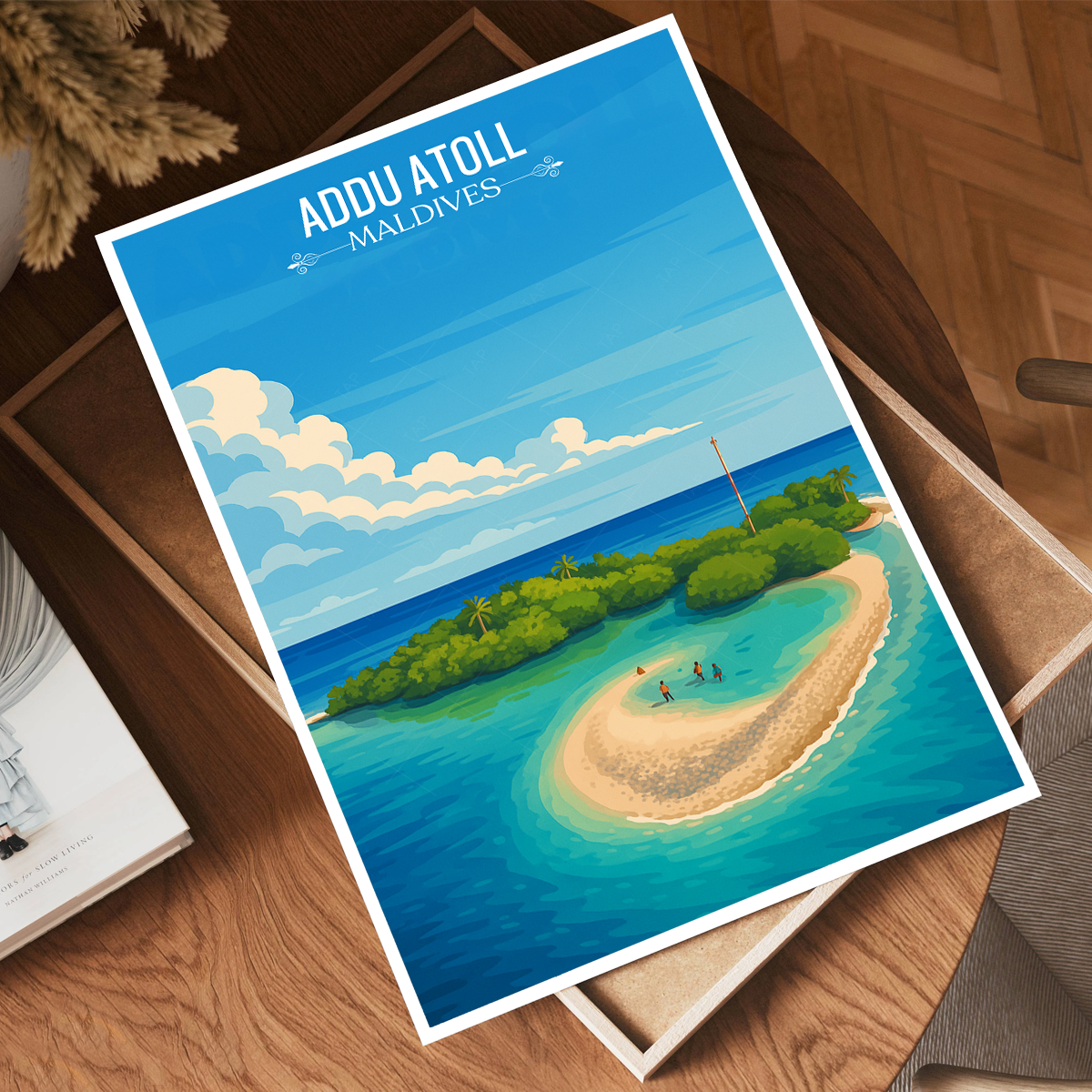 Addu Atoll - The Maldives - Travel Wall Art Resort Poster Print - Art Print - Travel Art Poster