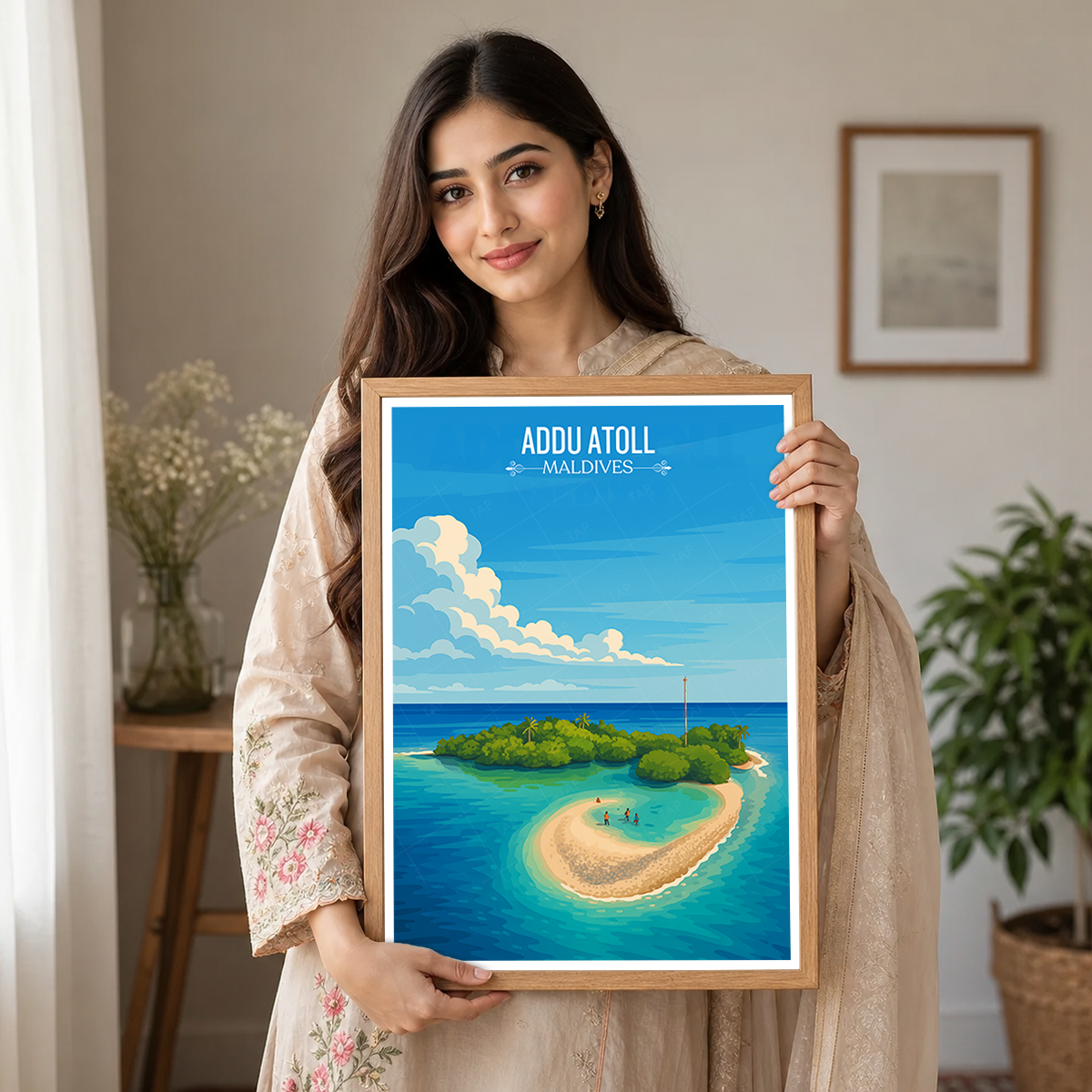 Addu Atoll - The Maldives - Travel Wall Art Resort Poster Print - Art Print - Travel Art Poster