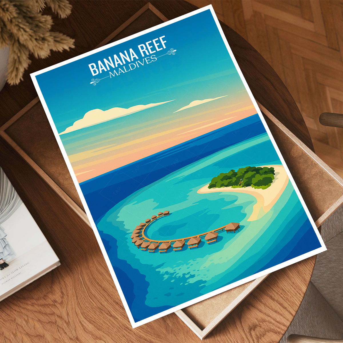 Banana Reef - The Maldives - Travel Wall Art Resort Poster Print - Art Print - Travel Art Poster