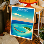 Banana Reef - The Maldives - Travel Wall Art Resort Poster Print - Art Print - Travel Art Poster