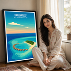 Banana Reef - The Maldives - Travel Wall Art Resort Poster Print - Art Print - Travel Art Poster