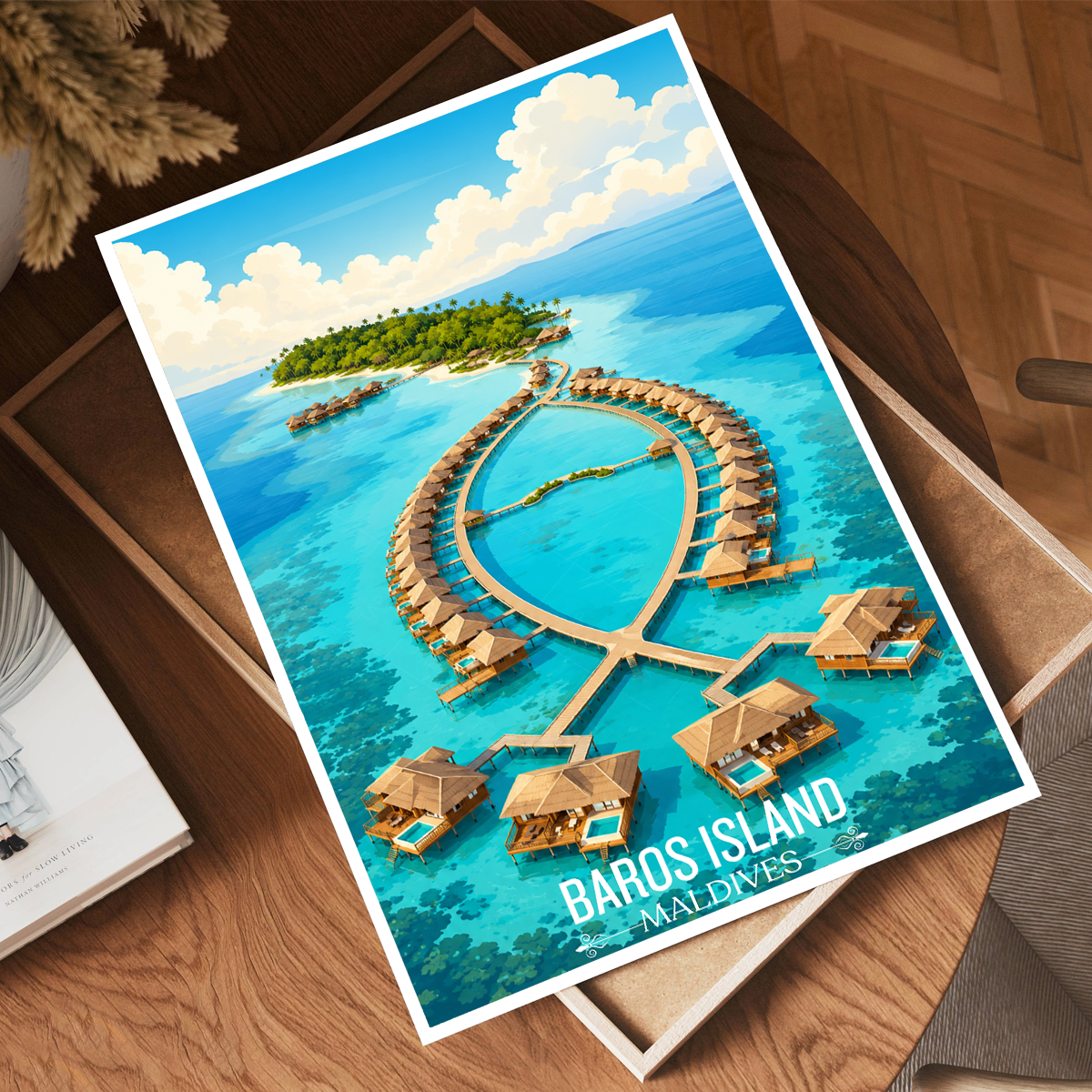 Baros Island - The Maldives - Travel Wall Art Resort Poster Print - Art Print - Travel Art Poster