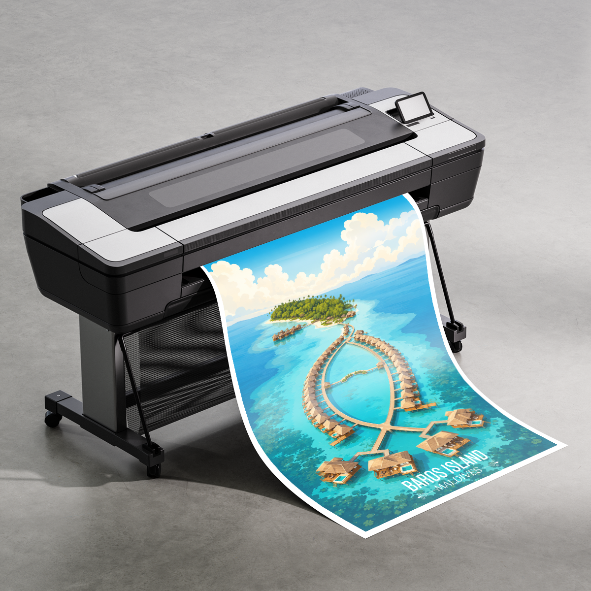 Baros Island - The Maldives - Travel Wall Art Resort Poster Print - Art Print - Travel Art Poster