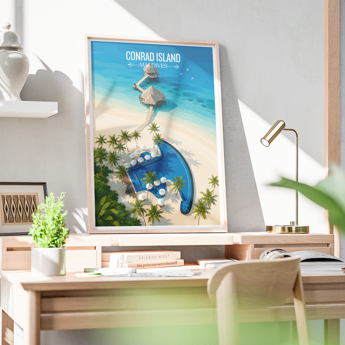 Conrad Island - The Maldives - Travel Wall Art Resort Poster Print - Art Print - Travel Art Poster