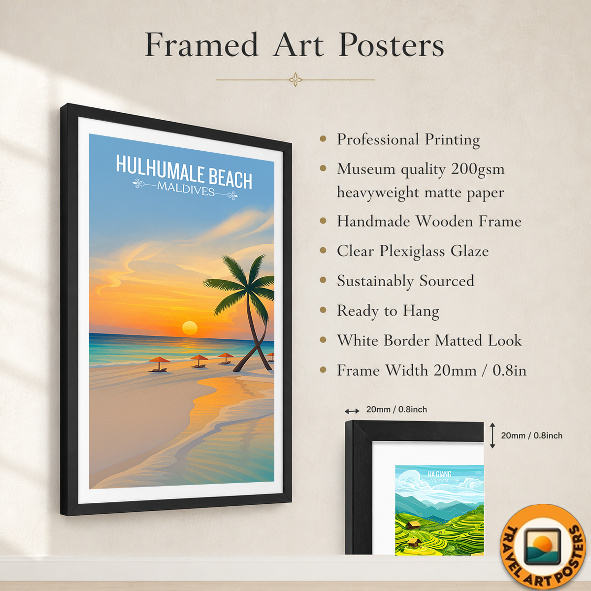 Hulhumale Beach - The Maldives - Travel Wall Art Resort Poster Print - Art Print - Travel Art Poster