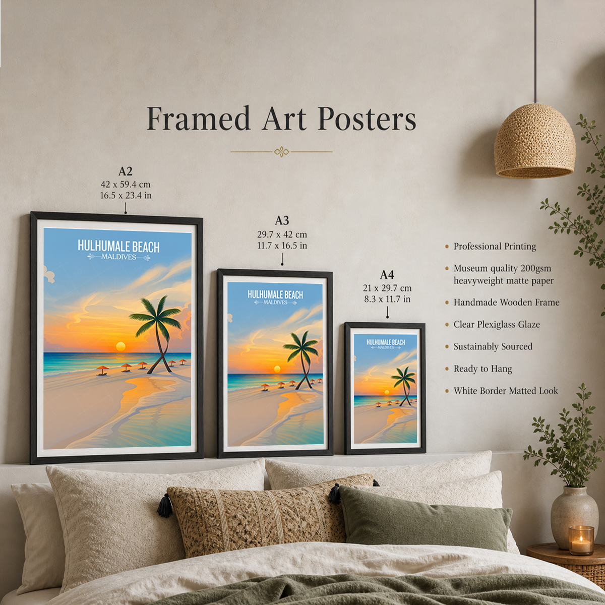 Hulhumale Beach - The Maldives - Travel Wall Art Resort Poster Print - Art Print - Travel Art Poster