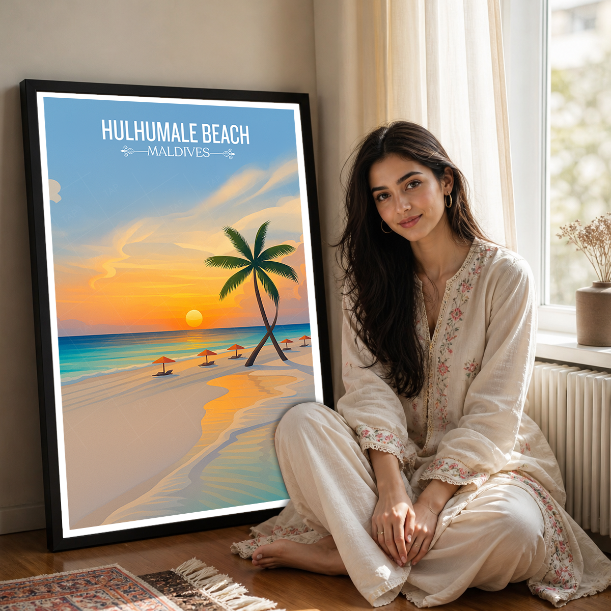 Hulhumale Beach - The Maldives - Travel Wall Art Resort Poster Print - Art Print - Travel Art Poster