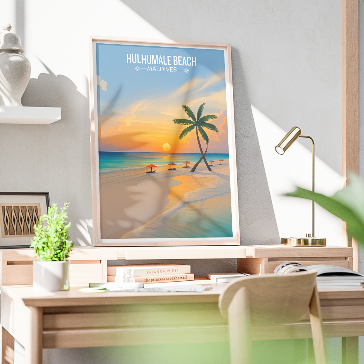 Hulhumale Beach - The Maldives - Travel Wall Art Resort Poster Print - Art Print - Travel Art Poster