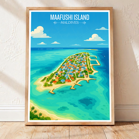 Maafushi island - The Maldives - Travel Wall Art Resort Poster Print - Art Print - Travel Art Poster