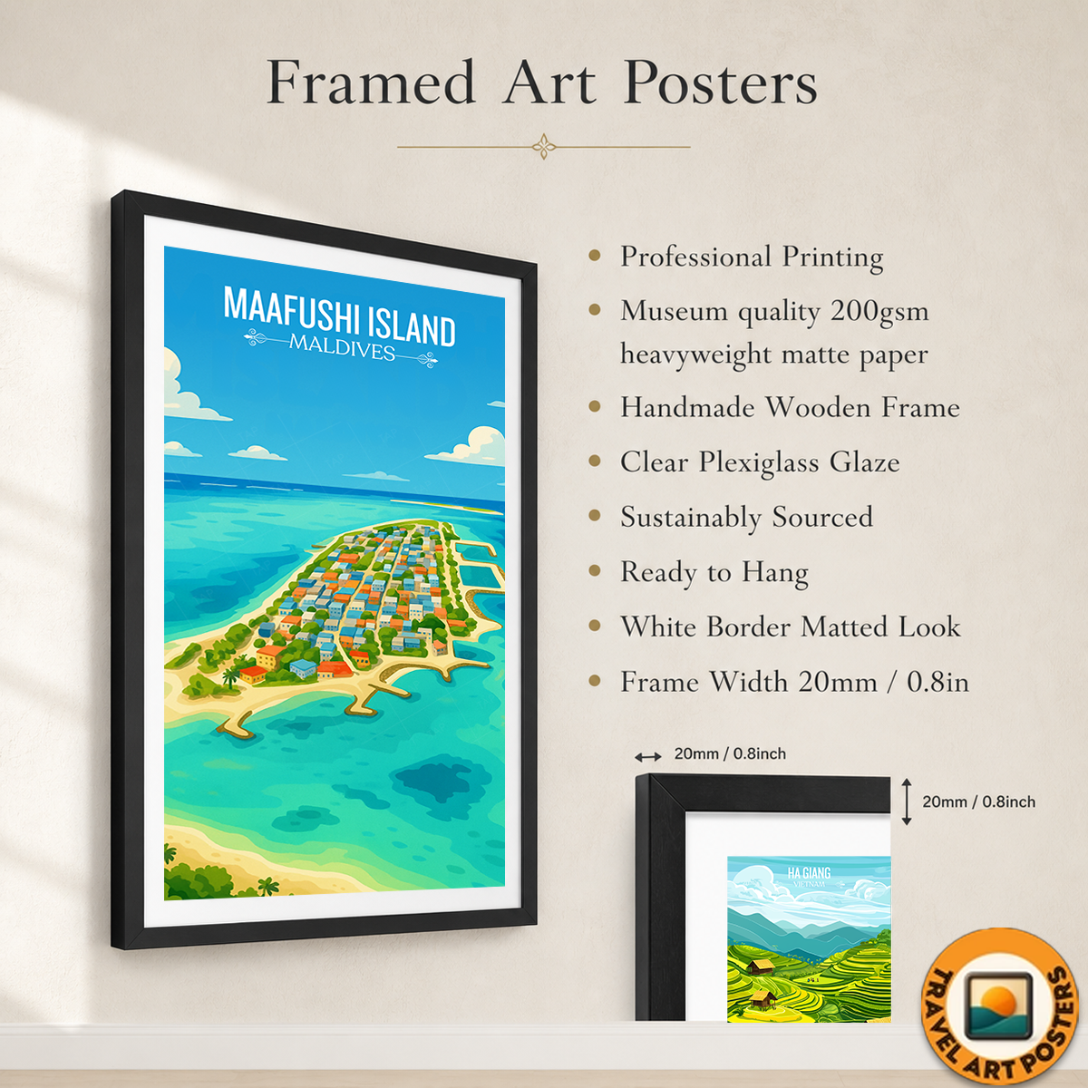 Maafushi island - The Maldives - Travel Wall Art Resort Poster Print - Art Print - Travel Art Poster