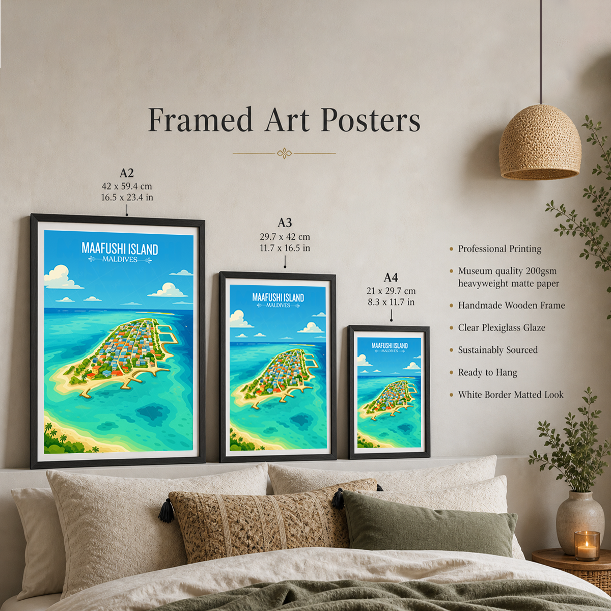 Maafushi island - The Maldives - Travel Wall Art Resort Poster Print - Art Print - Travel Art Poster