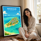 Maafushi island - The Maldives - Travel Wall Art Resort Poster Print - Art Print - Travel Art Poster