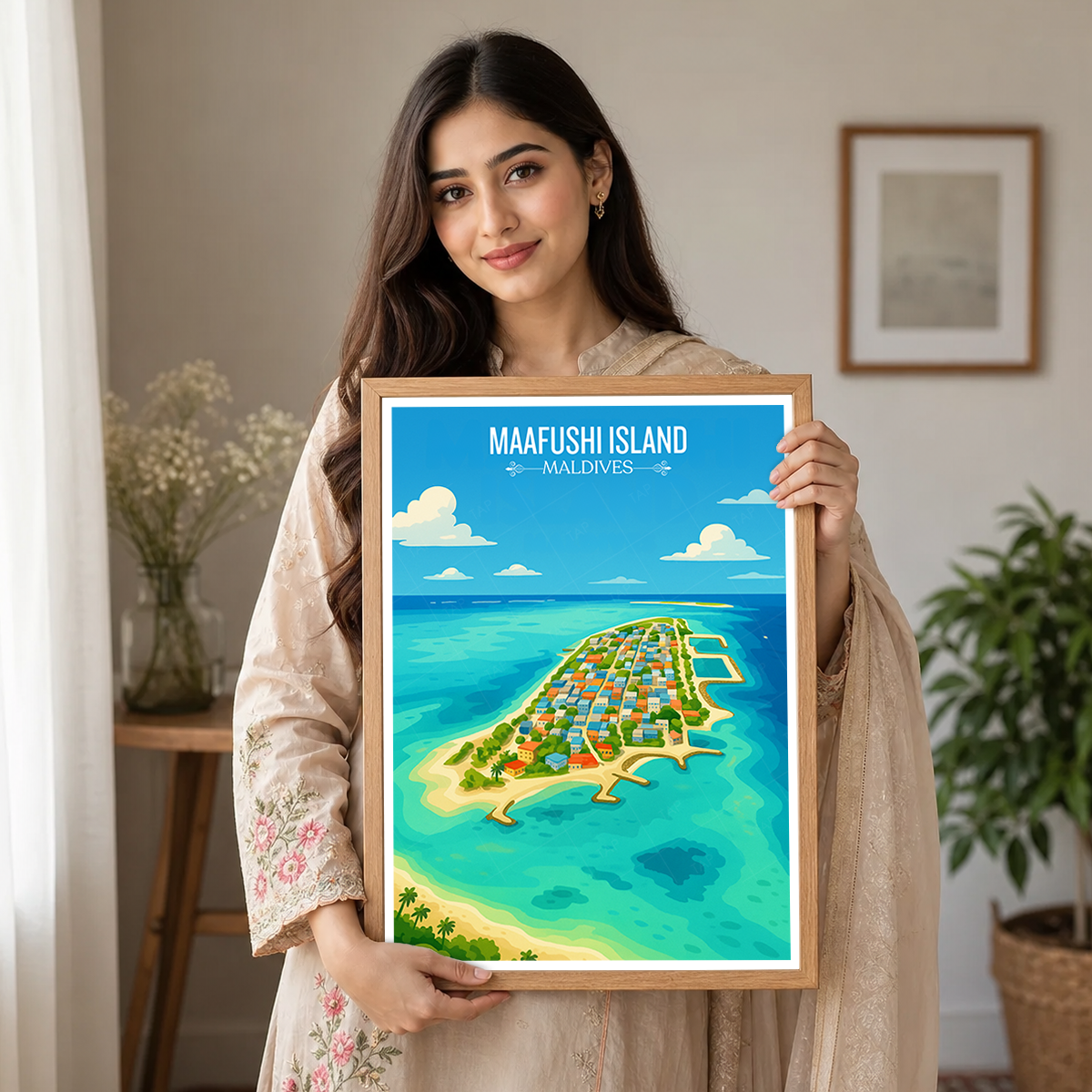 Maafushi island - The Maldives - Travel Wall Art Resort Poster Print - Art Print - Travel Art Poster