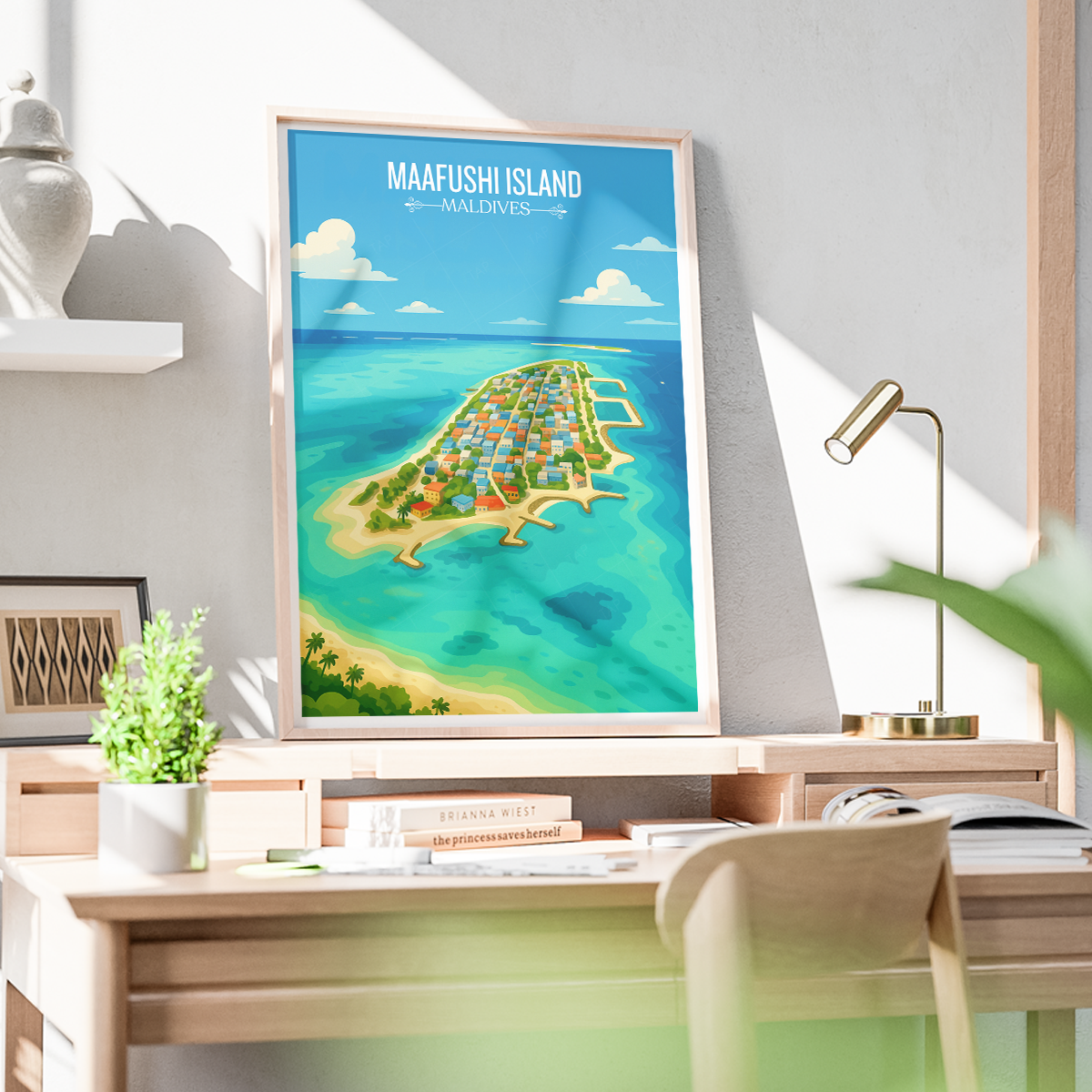 Maafushi island - The Maldives - Travel Wall Art Resort Poster Print - Art Print - Travel Art Poster