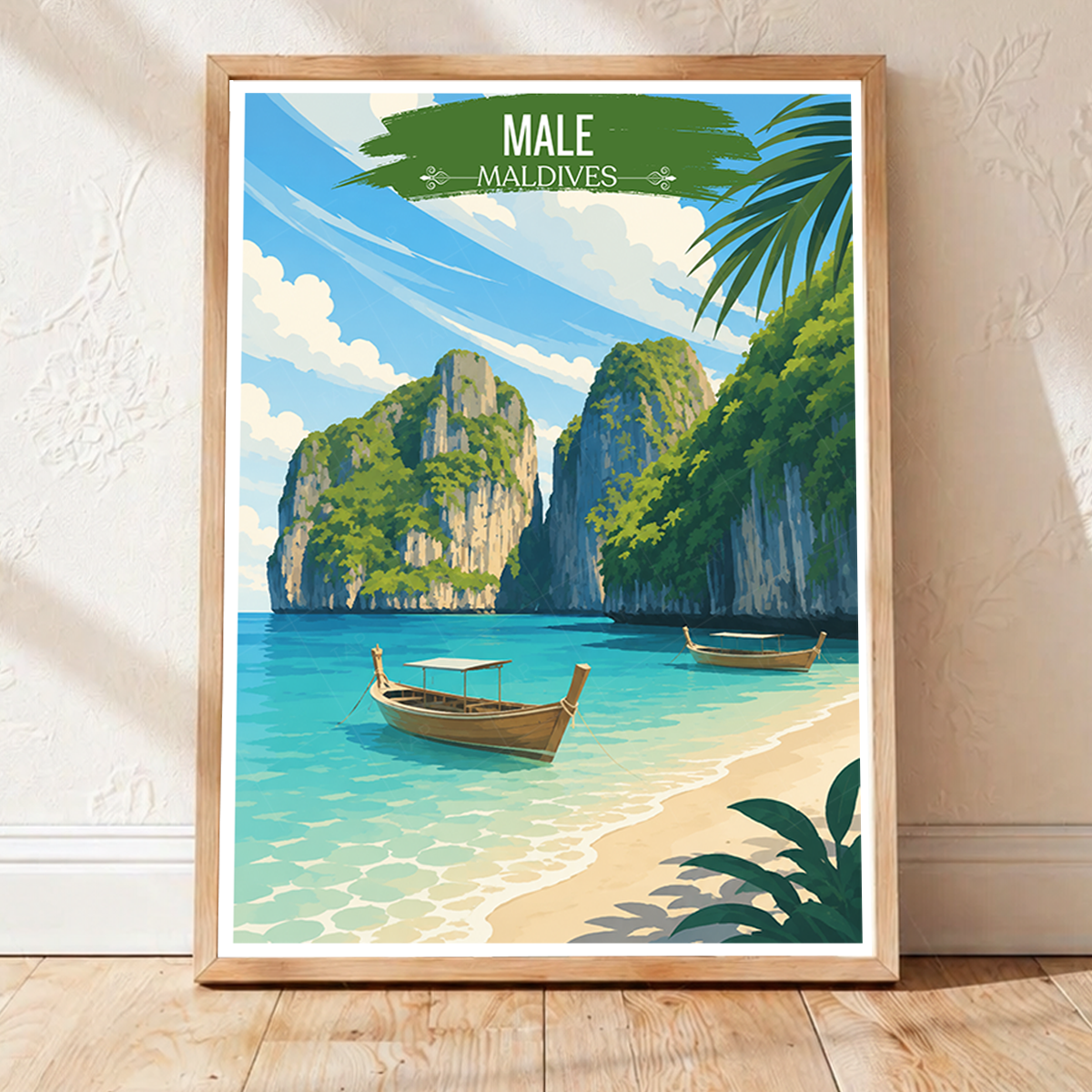 Male - The Maldives - Travel Wall Art Beach Poster Print - Art Print - Travel Art Poster