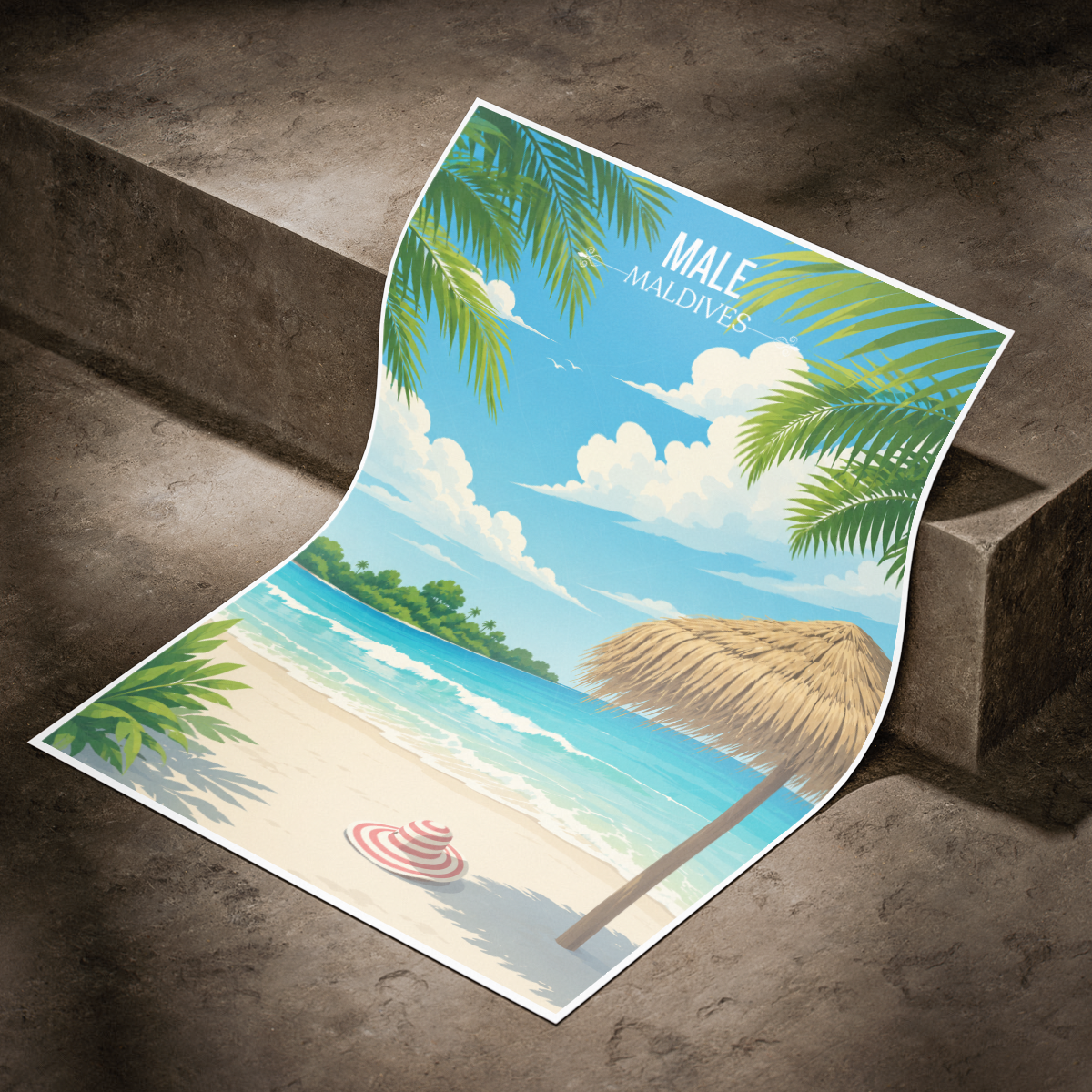 Male - The Maldives - Travel Wall Art Beach Poster Print