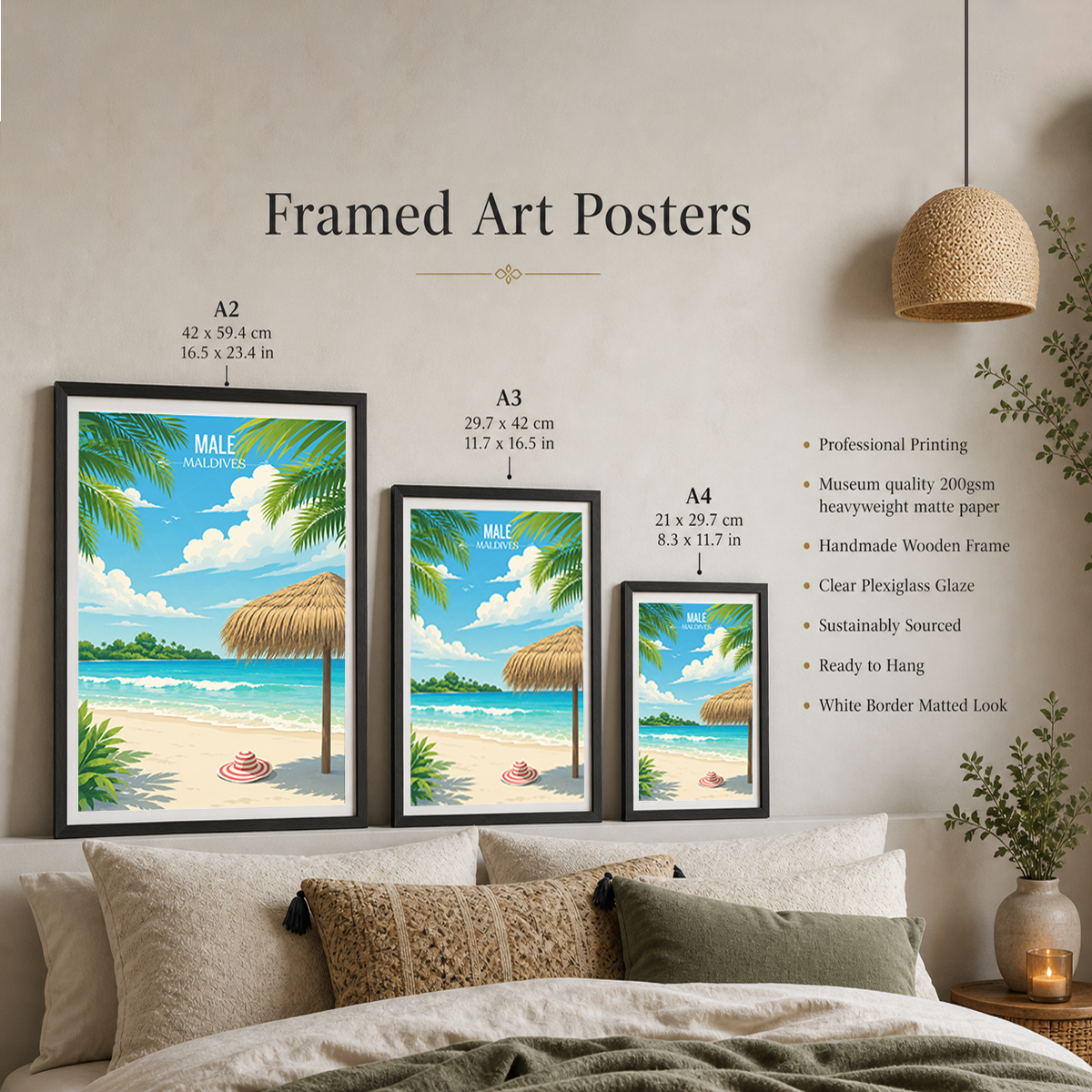 Male - The Maldives - Travel Wall Art Beach Poster Print
