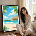 Male - The Maldives - Travel Wall Art Beach Poster Print
