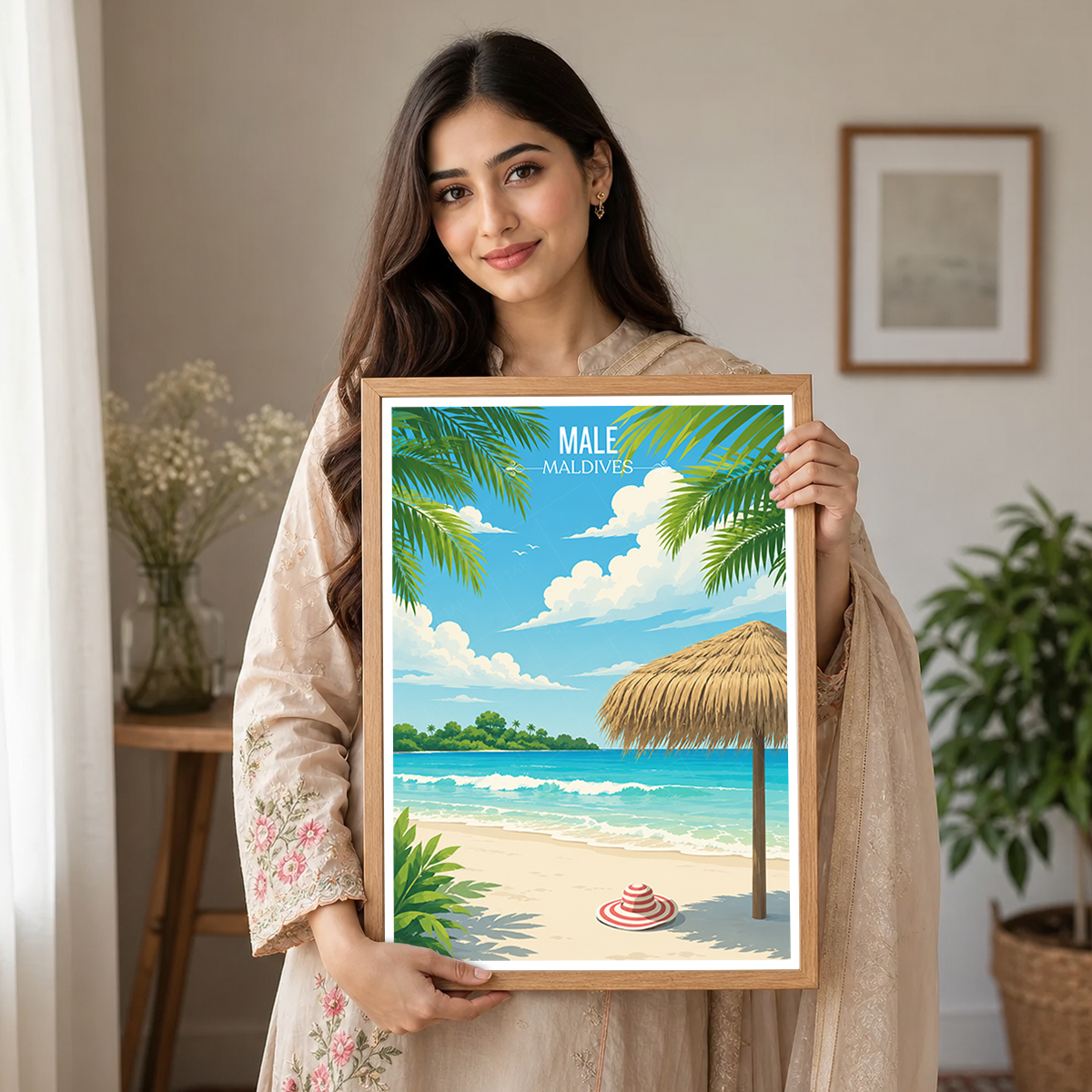 Male - The Maldives - Travel Wall Art Beach Poster Print