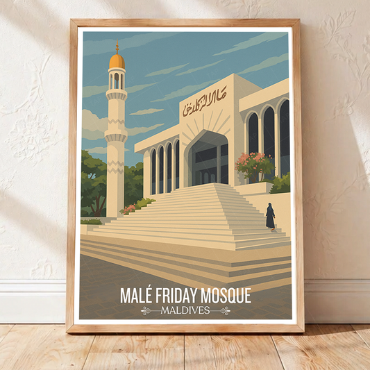 Male Friday Mosque - The Maldives - Travel Wall Art Resort Poster Print - Art Print - Travel Art Poster