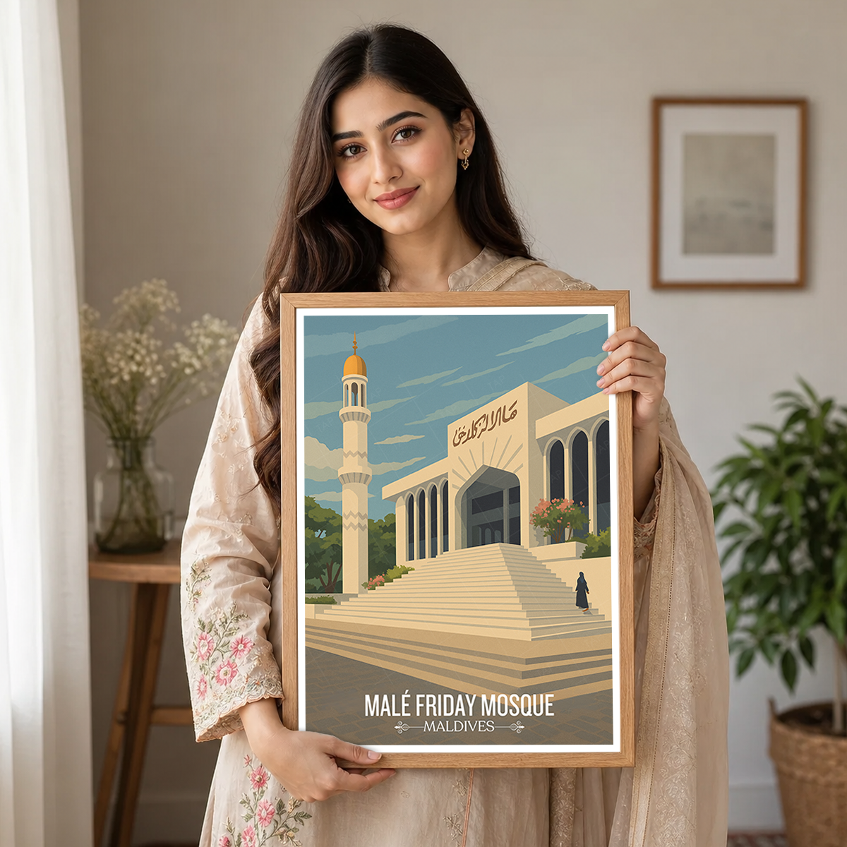 Male Friday Mosque - The Maldives - Travel Wall Art Resort Poster Print - Art Print - Travel Art Poster