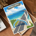 Sinamale Bridge - The Maldives - Travel Wall Art Beach Poster Print