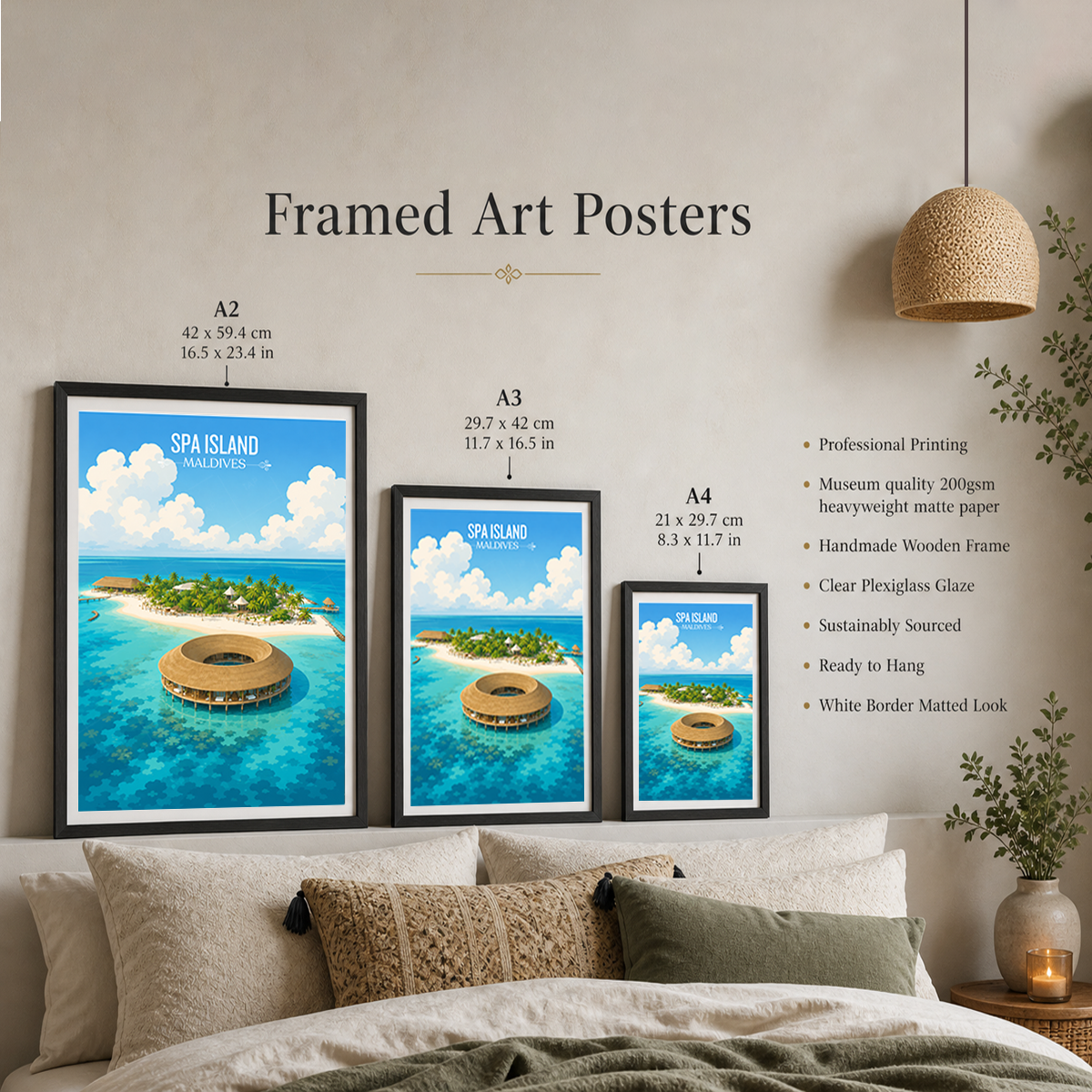 Spa Island - The Maldives - Travel Wall Art Beach Poster Print