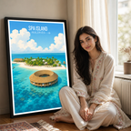 Spa Island - The Maldives - Travel Wall Art Beach Poster Print