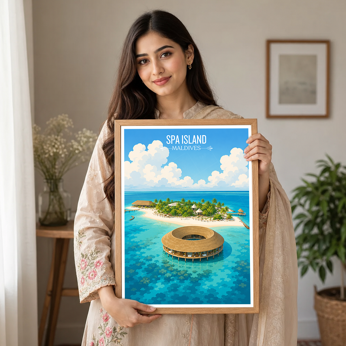 Spa Island - The Maldives - Travel Wall Art Beach Poster Print