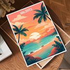 Maldives - Travel Wall Art Beach Poster Print - Art Print - Travel Art Poster