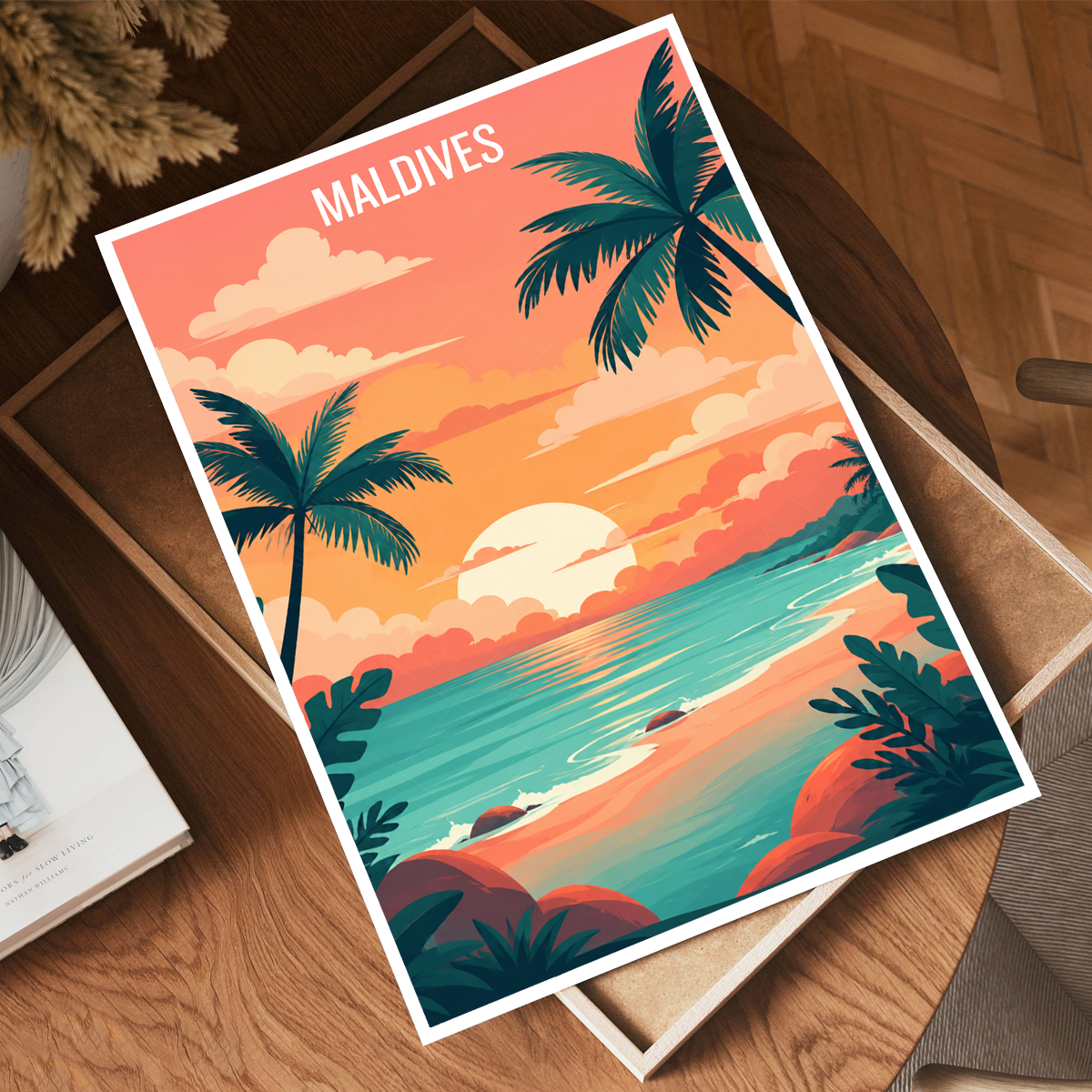 Maldives - Travel Wall Art Beach Poster Print - Art Print - Travel Art Poster
