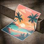Maldives - Travel Wall Art Beach Poster Print - Art Print - Travel Art Poster