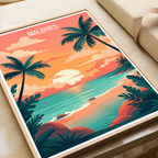 Maldives - Travel Wall Art Beach Poster Print - Art Print - Travel Art Poster