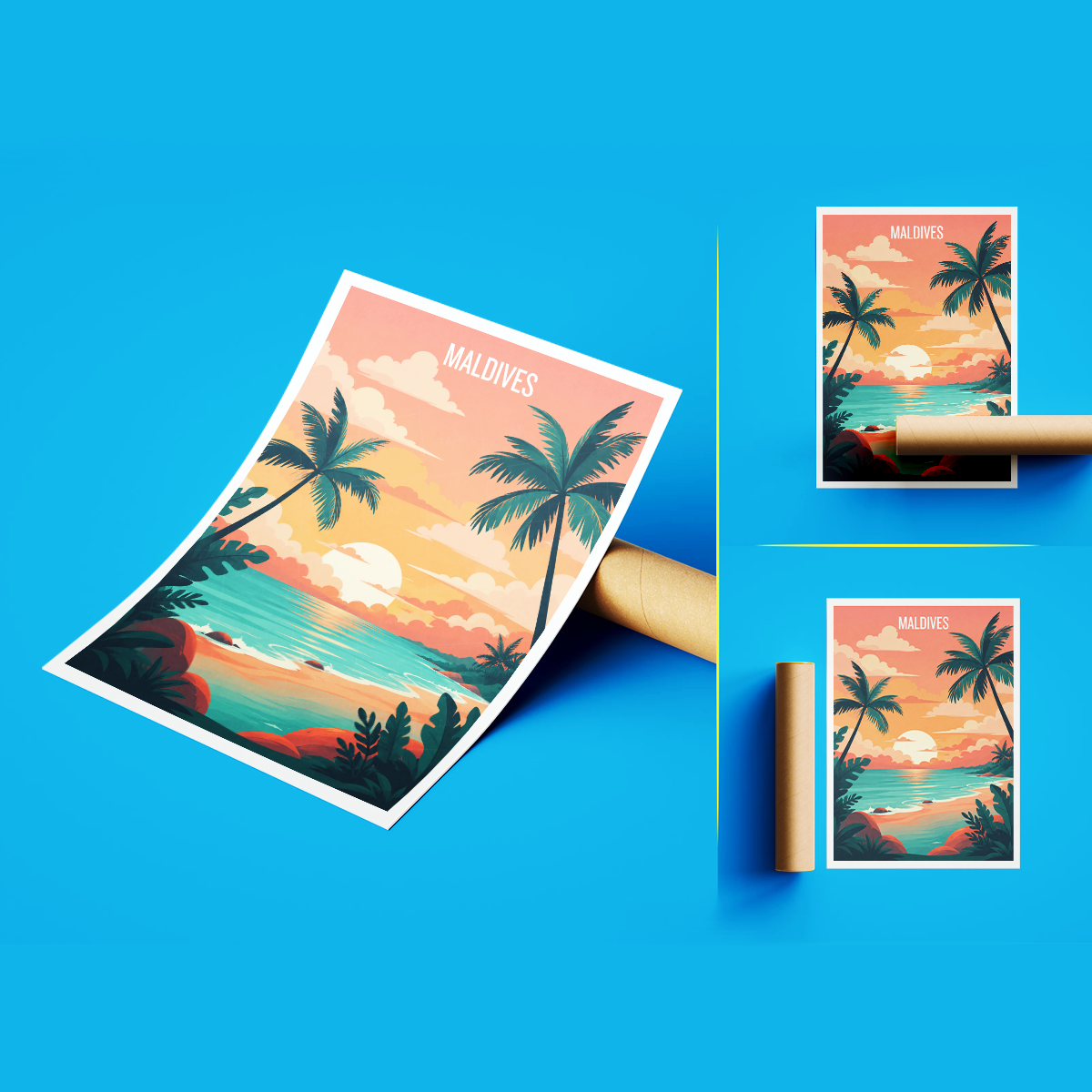 Maldives - Travel Wall Art Beach Poster Print - Art Print - Travel Art Poster