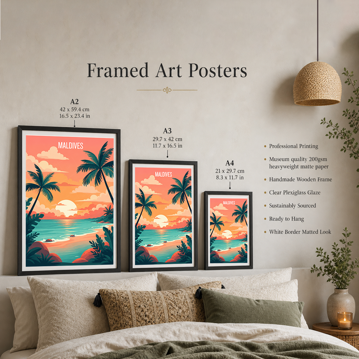 Maldives - Travel Wall Art Beach Poster Print - Art Print - Travel Art Poster