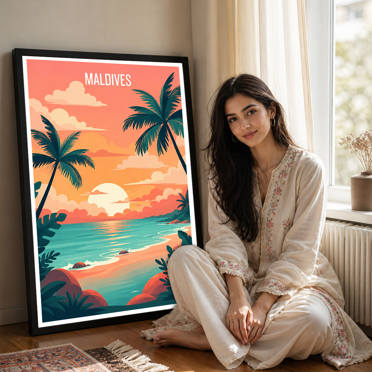 Maldives - Travel Wall Art Beach Poster Print - Art Print - Travel Art Poster