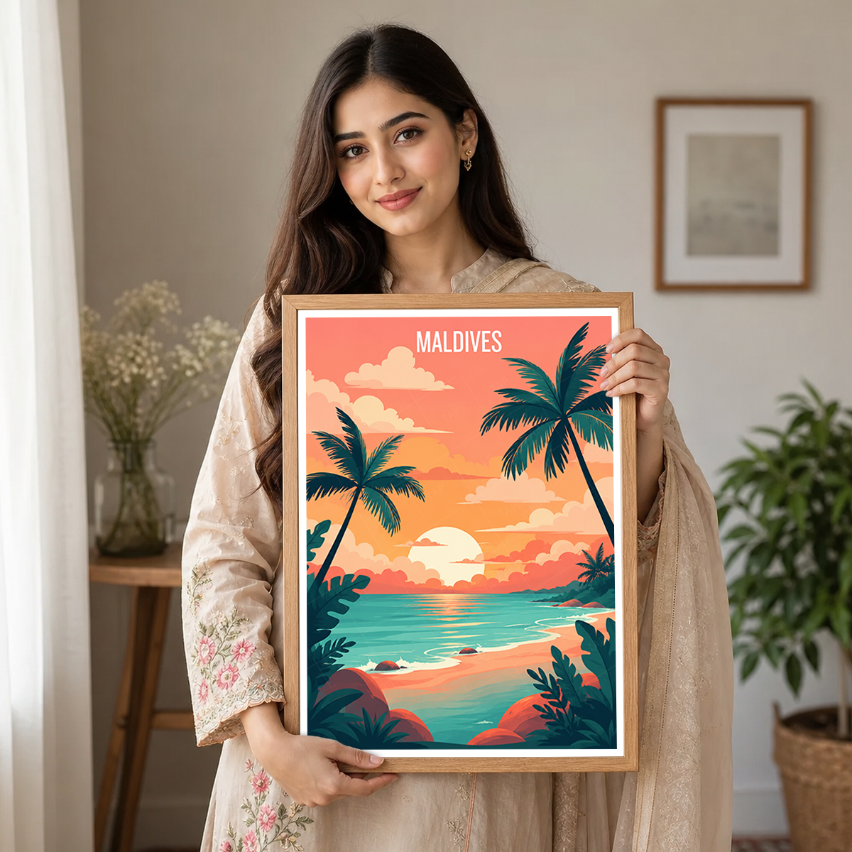 Maldives - Travel Wall Art Beach Poster Print - Art Print - Travel Art Poster