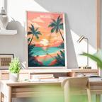 Maldives - Travel Wall Art Beach Poster Print - Art Print - Travel Art Poster