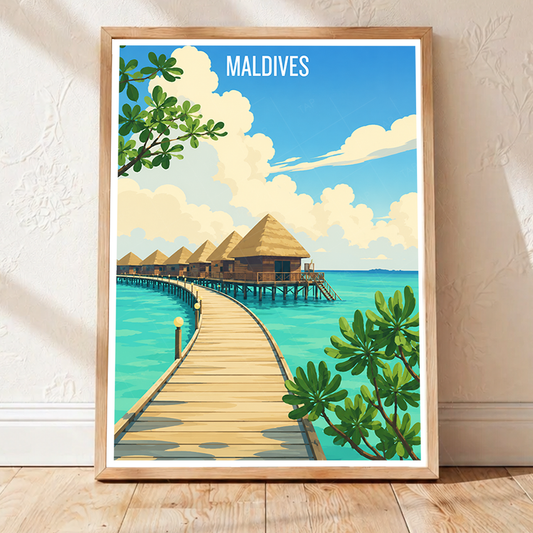 Maldives - Travel Wall Art Beach Poster Print - Art Print - Travel Art Poster