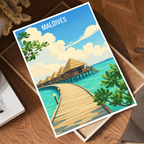 Maldives - Travel Wall Art Beach Poster Print - Art Print - Travel Art Poster